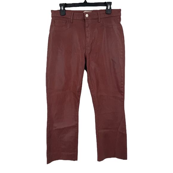 L'Agence Kendra High-Rise Crop Flare Pants brown size 32 - Picture 2 of 10